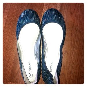 Adorable blue iridescent slippers